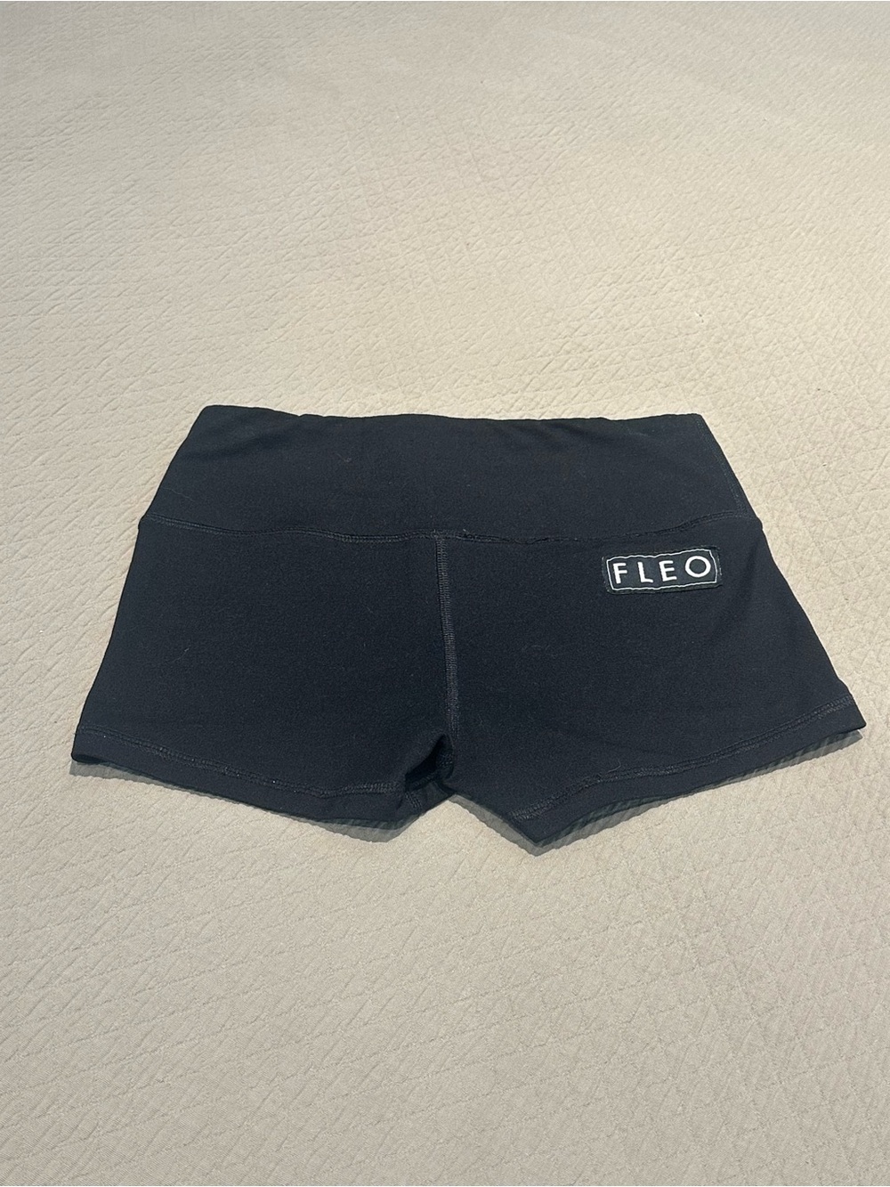 Fleo Black High-Waist Booty Shorts
